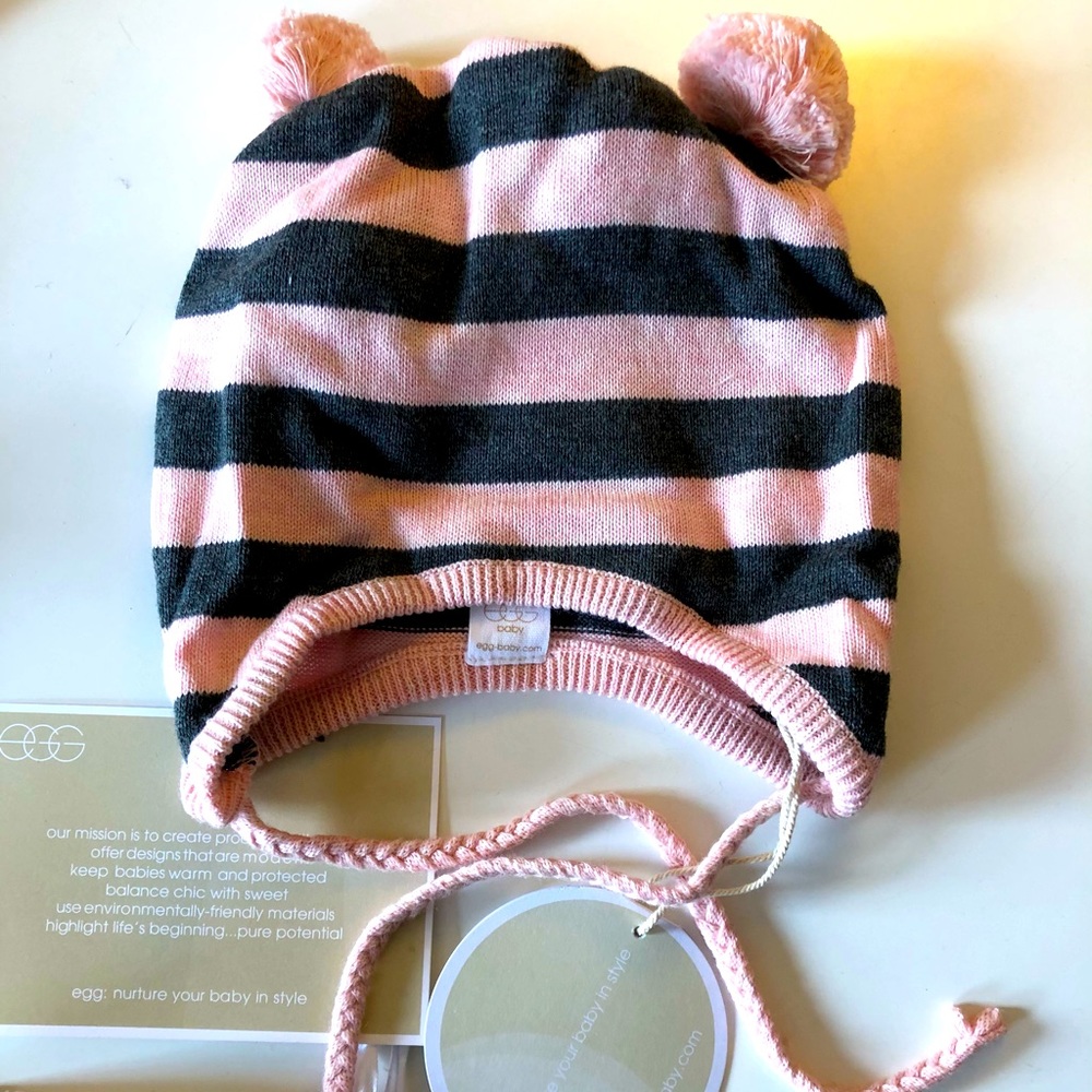 Egg by Susan Lazar Striped Knit Hat & Bootie Set